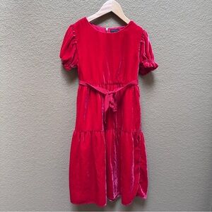 Crew Cuts Party Dress Red Velour